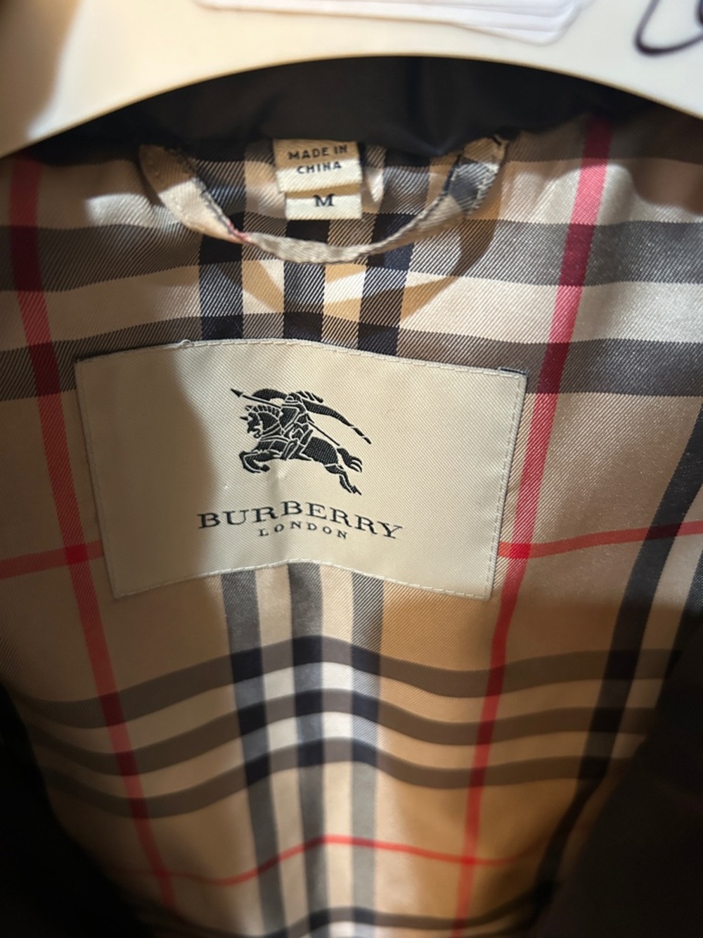 Burberry Black Quilted Long Puffer Coat with Checked Trim - Picture 2 of 4